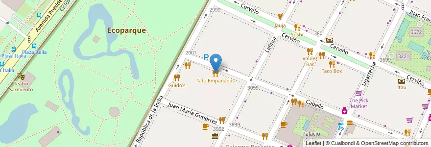 Mapa de ubicacion de Tatu Empanadas, Palermo en Argentina, Autonomous City Of Buenos Aires, Autonomous City Of Buenos Aires, Comuna 14.