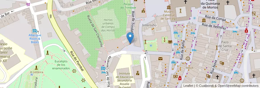 Mapa de ubicacion de Taverna Galega, Fogar do Santiso en İspanya, Galicia / Galiza, A Coruña, Santiago, Santiago De Compostela.