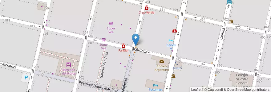 Mapa de ubicacion de Taxi en アルゼンチン, トゥクマン州, San Miguel De Tucumán, Departamento Capital, San Miguel De Tucumán.