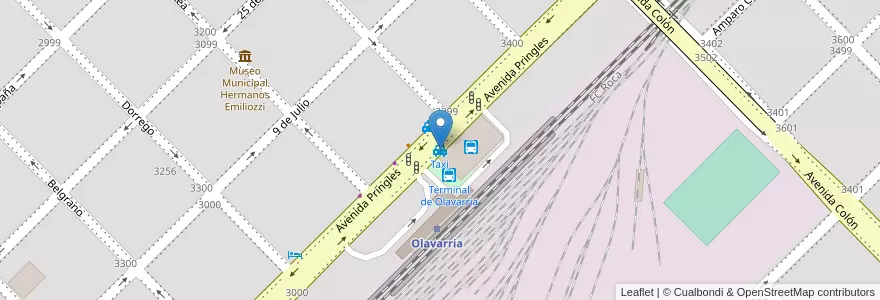 Mapa de ubicacion de Taxi en 아르헨티나, 부에노스아이레스주, Partido De Olavarría, Olavarría.