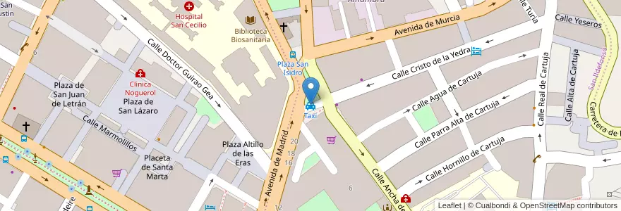 Mapa de ubicacion de Taxi en 西班牙, 安达鲁西亚, Granada, Comarca De La Vega De Granada, Granada.