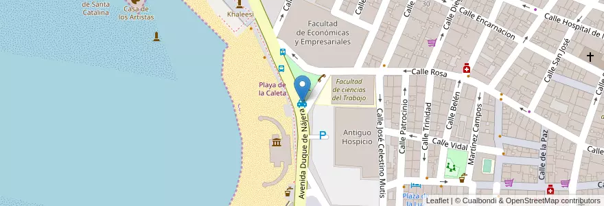 Mapa de ubicacion de Taxi en اسپانیا, Andalucía, Cádiz, Bahía De Cádiz, Cádiz.