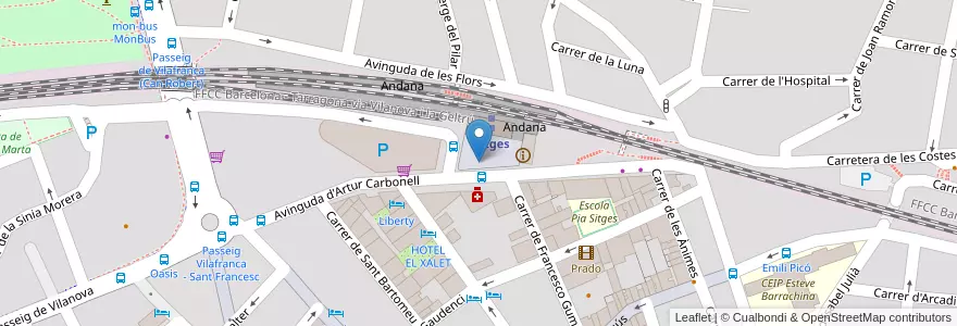 Mapa de ubicacion de TAXI en إسبانيا, كتالونيا, برشلونة, Garraf, Sitges.