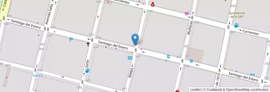 Mapa de ubicacion de Taxi en Argentinien, Tucumán, San Miguel De Tucumán, Departamento Capital, San Miguel De Tucumán.