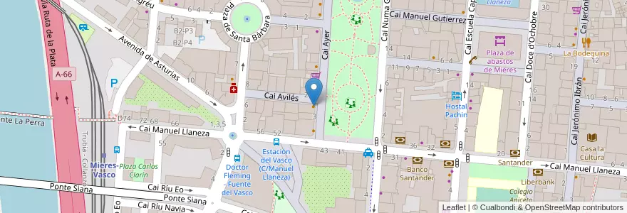 Mapa de ubicacion de Taxi bar Palma en إسبانيا, أستورياس, أستورياس, Mieres.