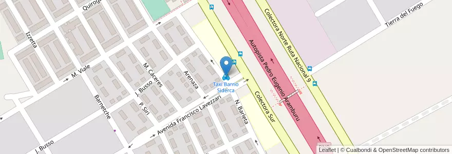 Mapa de ubicacion de Taxi Barrio Siderca en Argentine, Province De Buenos Aires, Partido De Campana.