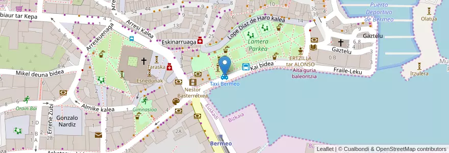 Mapa de ubicacion de Taxi Bermeo en Espagne, Pays Basque Autonome, Biscaye, Busturialdea-Urdaibai, Bermeo.