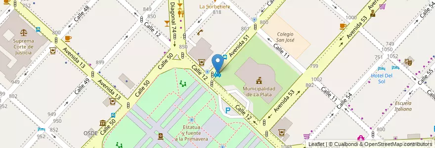 Mapa de ubicacion de Taxi, Casco Urbano en Argentinië, Buenos Aires, Partido De La Plata, La Plata.