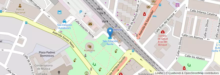 Mapa de ubicacion de Taxi Estación Renfe en 西班牙, Castilla Y León, Palencia, Campos, Palencia.