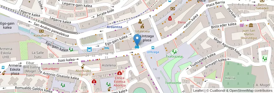 Mapa de ubicacion de Taxi geltokia en España, Euskadi, Gipuzkoa, Debabarrena, Eibar.