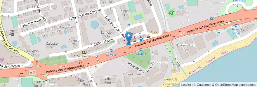 Mapa de ubicacion de Taxi mijas en 西班牙, 安达鲁西亚, Málaga, Costa Del Sol Occidental.