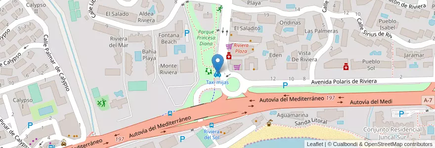 Mapa de ubicacion de Taxi mijas en Spanien, Andalusien, Málaga, Costa Del Sol Occidental.