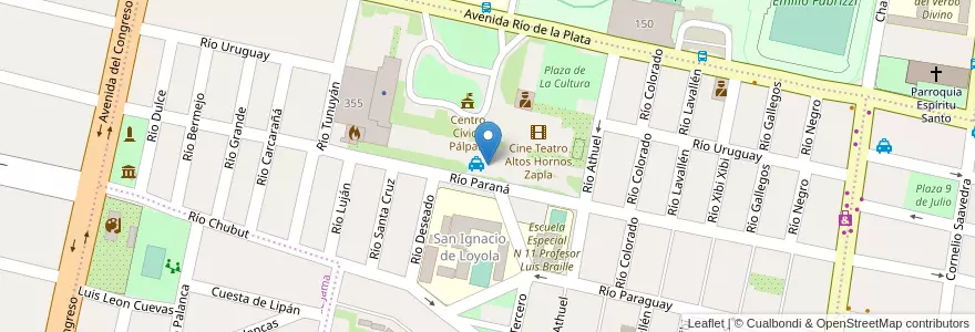 Mapa de ubicacion de Taxi Radio llamada Tel.: +54 (0388) 4276888 en Argentinien, Jujuy, Departamento Palpalá, Municipio De Palpalá.