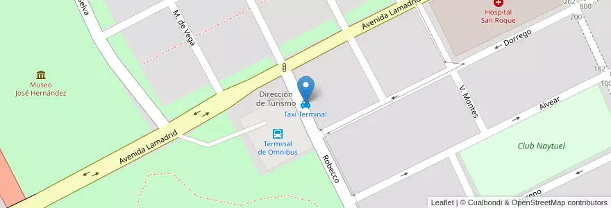 Mapa de ubicacion de Taxi Terminal en Argentine, Province De Buenos Aires, Partido De Dolores, Dolores.