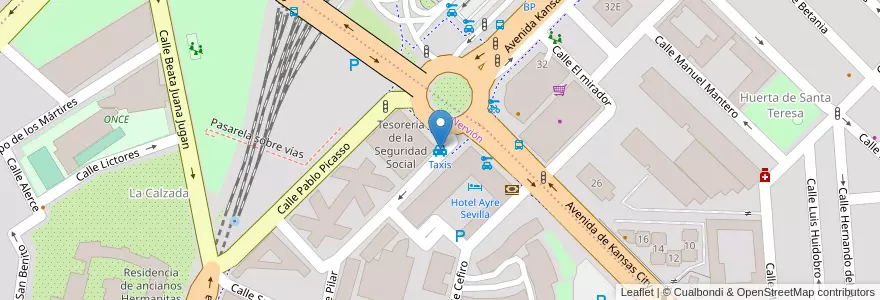 Mapa de ubicacion de Taxis en 西班牙, 安达鲁西亚, Sevilla, Sevilla.