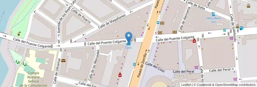 Mapa de ubicacion de Taxis en 西班牙, Castilla Y León, Valladolid, Valladolid.