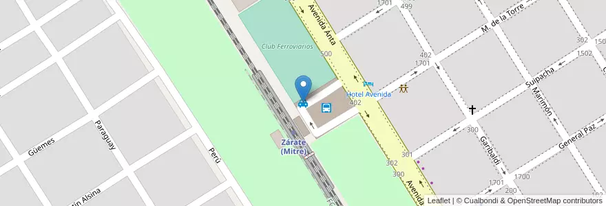 Mapa de ubicacion de Taxis Estación Mitre en Arjantin, Buenos Aires, Partido De Zárate.