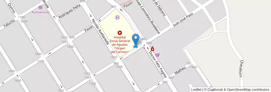 Mapa de ubicacion de Taxis Hospital en アルゼンチン, ブエノスアイレス州, Partido De Zárate.