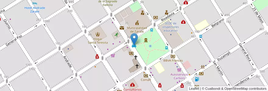 Mapa de ubicacion de Taxis Plaza Mitre en Argentinië, Buenos Aires, Partido De Zárate.