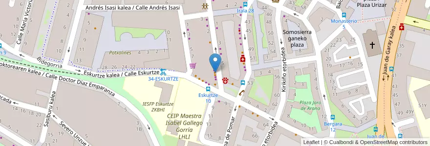 Mapa de ubicacion de Taxka Tere en İspanya, Bask Bölgesi, Bizkaia, Bilboaldea, Bilbao.
