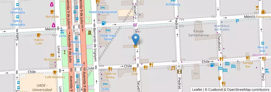 Mapa de ubicacion de Te Pizza el Gallo, Montserrat en آرژانتین, Ciudad Autónoma De Buenos Aires, Comuna 1, Buenos Aires.