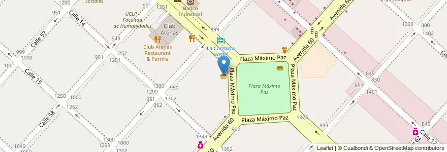 Mapa de ubicacion de Te Va Gustar, Casco Urbano en 아르헨티나, 부에노스아이레스주, Partido De La Plata, La Plata.