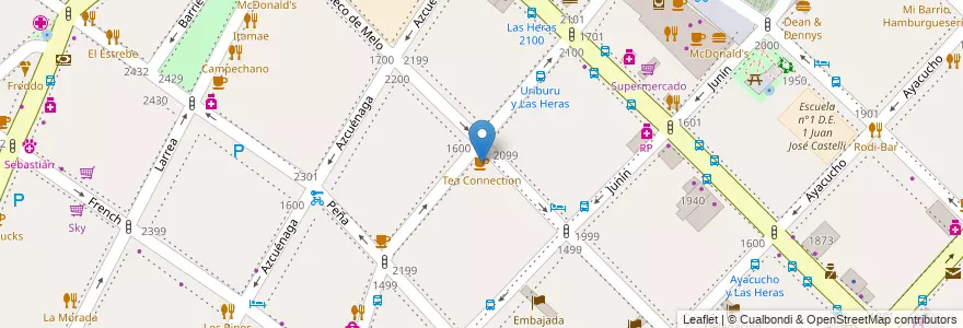 Mapa de ubicacion de Tea Connection, Recoleta en الأرجنتين, Ciudad Autónoma De Buenos Aires, Comuna 2, Buenos Aires.