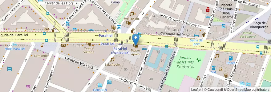Mapa de ubicacion de Teatre Apolo en Spanje, Catalonië, Barcelona, Barcelonès, Barcelona.
