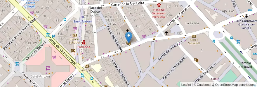 Mapa de ubicacion de Teatre del Raval en اسپانیا, Catalunya, Barcelona, Barcelonès, Barcelona.