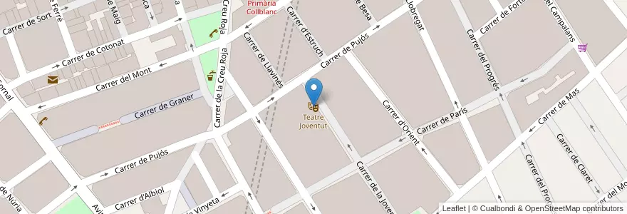 Mapa de ubicacion de Teatre Joventut en Espanha, Catalunha, Barcelona, Barcelonès, Barcelona, L'Hospitalet De Llobregat.