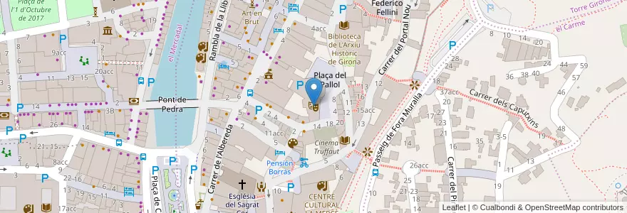 Mapa de ubicacion de TEATRE MUNICIPAL en Spanien, Katalonien, Girona, Gironès, Girona.