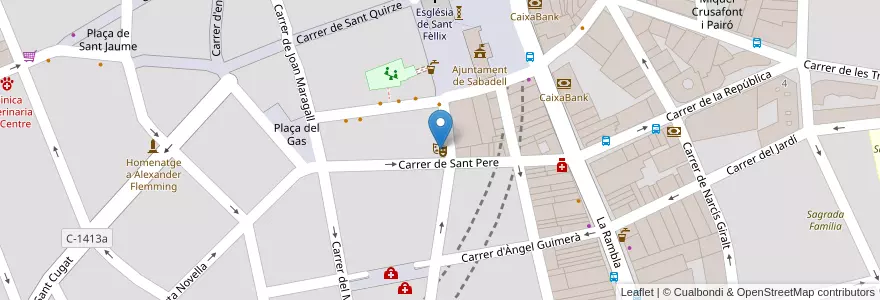 Mapa de ubicacion de Teatre Principal en Espanha, Catalunha, Barcelona, Vallès Occidental, Sabadell.
