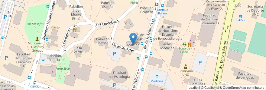 Mapa de ubicacion de Teatrino en 아르헨티나, Córdoba, Departamento Capital, Pedanía Capital, Córdoba, Municipio De Córdoba.