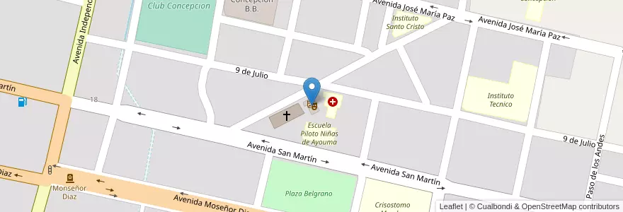 Mapa de ubicacion de Teatro Alfredo Guzman en 아르헨티나, Tucumán, Departamento Cruz Alta, Banda Del Río Salí.