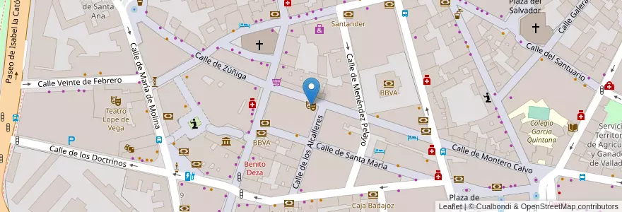 Mapa de ubicacion de Teatro Carrión en 스페인, Castilla Y León, Valladolid, Valladolid.