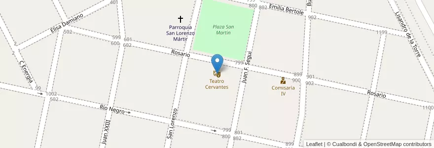 Mapa de ubicacion de Teatro Cervantes en آرژانتین, سانتافه, Departamento San Martín, Municipio De El Trébol.