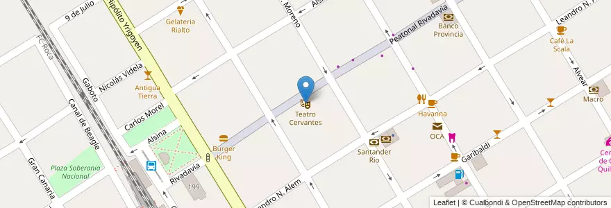 Mapa de ubicacion de Teatro Cervantes en Argentine, Province De Buenos Aires, Partido De Quilmes, Quilmes.