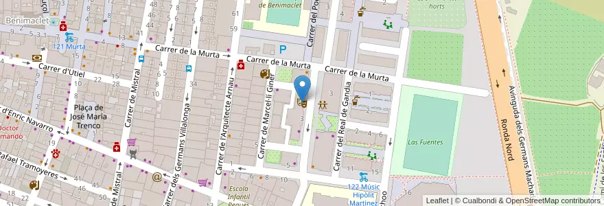 Mapa de ubicacion de Teatro Círculo en Испания, Валенсия, Валенсия, Comarca De València, Валенсия.