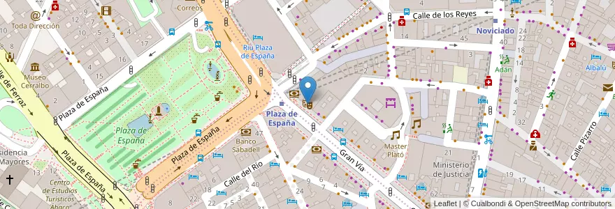 Mapa de ubicacion de Teatro Coliseum en اسپانیا, بخش خودمختار مادرید, بخش خودمختار مادرید, Área Metropolitana De Madrid Y Corredor Del Henares, مادرید.