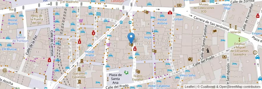 Mapa de ubicacion de Teatro de la Comedia en Испания, Мадрид, Мадрид, Área Metropolitana De Madrid Y Corredor Del Henares, Мадрид.