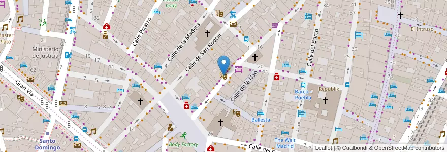 Mapa de ubicacion de Teatro de Lara en إسبانيا, منطقة مدريد, منطقة مدريد, Área Metropolitana De Madrid Y Corredor Del Henares, مدريد.