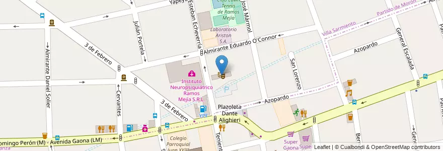 Mapa de ubicacion de Teatro de los Sueños en Argentine, Province De Buenos Aires, Partido De Morón, Villa Sarmiento.