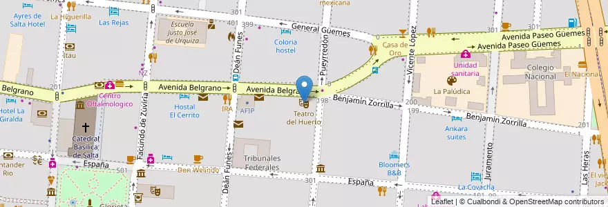 Mapa de ubicacion de Teatro del Huerto en 아르헨티나, Salta, Capital, Municipio De Salta, Salta.
