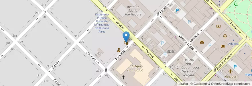 Mapa de ubicacion de Teatro Don Bosco en Argentinië, Buenos Aires, Partido De Bahía Blanca, Bahía Blanca.