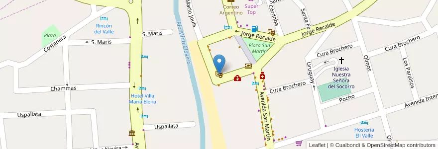 Mapa de ubicacion de Teatro El Candil en アルゼンチン, コルドバ州, Departamento San Alberto, Pedanía Tránsito, Mina Clavero, Municipio De Mina Clavero.