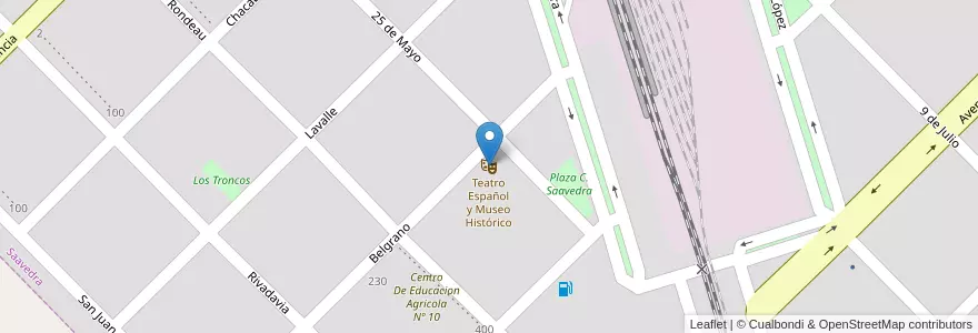 Mapa de ubicacion de Teatro Español y Museo Histórico en Argentina, Provincia Di Buenos Aires, Partido De Saavedra, Saavedra.