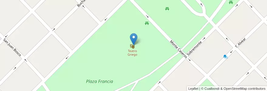 Mapa de ubicacion de Teatro Griego en Arjantin, Şili, Mendoza, San Rafael, Distrito Ciudad De San Rafael, Departamento San Rafael.