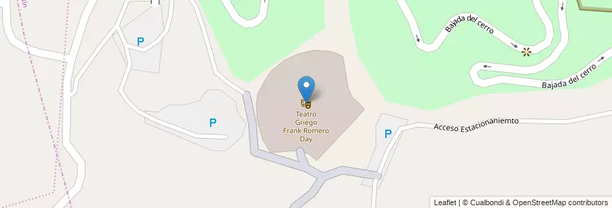 Mapa de ubicacion de Teatro Griego Frank Romero Day en アルゼンチン, チリ, メンドーサ州, Departamento Capital, Sección 9ª Parque General San Martín, Ciudad De Mendoza.