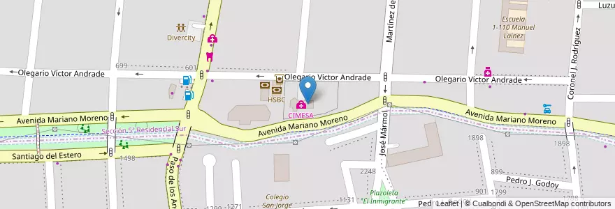 Mapa de ubicacion de Teatro Las Sillas en Argentina, Chile, Mendoza, Departamento Capital, Godoy Cruz, Ciudad De Mendoza, Sección 5ª Residencial Sur.