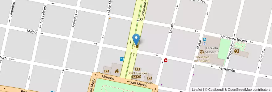 Mapa de ubicacion de Teatro Lasserre en アルゼンチン, サンタフェ州, Departamento Castellanos, Municipio De Rafaela.